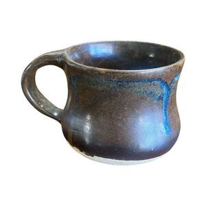 Ceramic Mug Handmade‎ Brown Blue Glazed